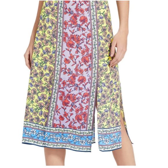 Alice + Olivia Athena Floral Midi Skirt with Sexy Side Slits - Picture 3 of 16